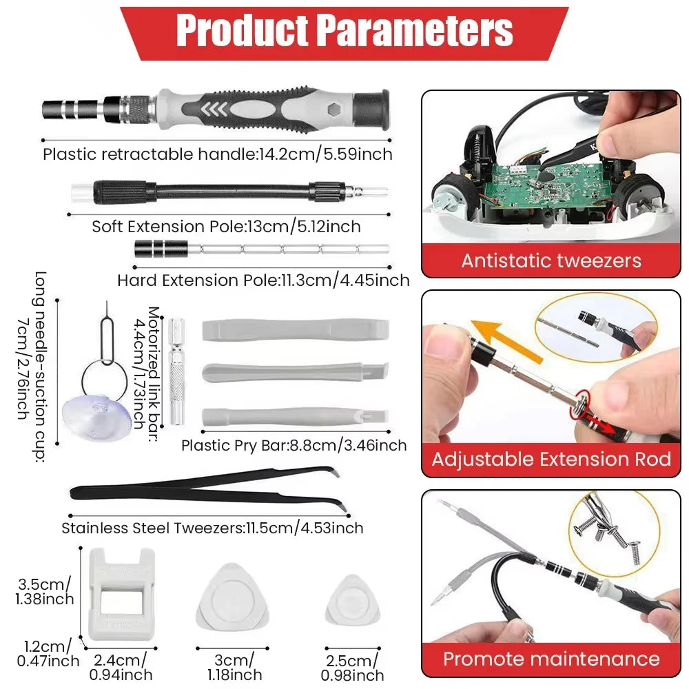 Electronics Screwdriver Set 115 in 1 Precision Screwdriver Tools Nut Driver Professional Magnetic Repair Tools Laptop Repair