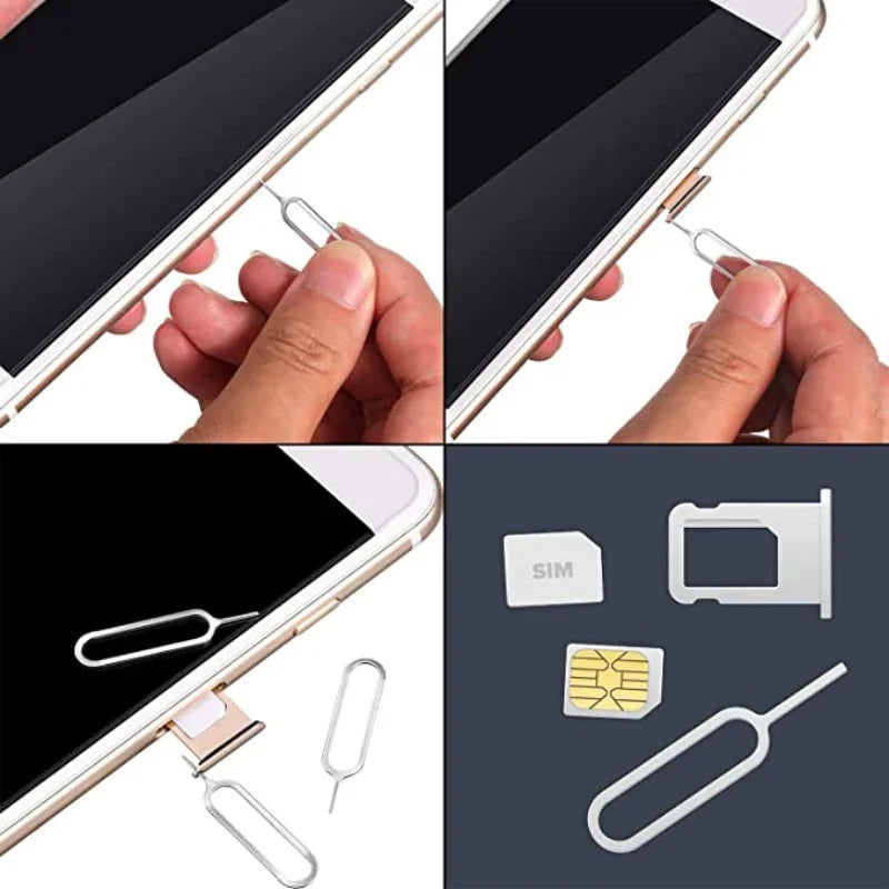 100/1PCS SIM Card Tray Eject Pin Ejector Removal Tool Compatible for Iphone Ipads Samsung Xiaomi Huawei SIM Card Opener Needle